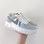Women's Korean Style Heel Sneakers with Lace-Up Closure - Blue - Available at AfnoBazar Nepal