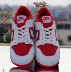 Women's Low-Top Sneakers with White Laces - Red and White - Available at AfnoBazar Nepal