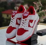 Women's Low-Top Sneakers with White Laces - Red and White - Available at AfnoBazar Nepal