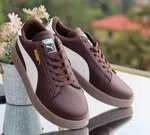Men's Mocha Leather Sneakers - Available at AfnoBazar Nepal