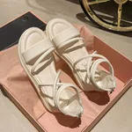 Women's Off White and Black Ankle Wrap Platform Sandals - Black and Off White - Available at AfnoBazar Nepal