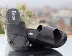 Women's Black Criss-Cross Platform Slides - Available at AfnoBazar Nepal