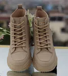 Korean Style Women's Elevated Sneakers - Khaki - Available at AfnoBazar Nepal