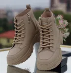 Korean Style Women's Elevated Sneakers - Khaki - Available at AfnoBazar Nepal