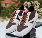 Men's Chocolate Black and White Low-Top Sneakers - Available at AfnoBazar Nepal
