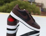 Men's Chocolate Black and White Low-Top Sneakers - Available at AfnoBazar Nepal