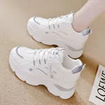Women's Korean Style PU Leather Platform Sneakers - Available at AfnoBazar Nepal