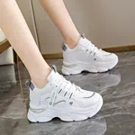 Women's Korean Style PU Leather Platform Sneakers - Available at AfnoBazar Nepal