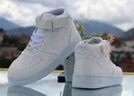 Women's All White Mid-Top Sneakers - Available at AfnoBazar Nepal