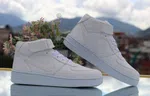 Women's All White Mid-Top Sneakers - Available at AfnoBazar Nepal