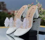 Women's Black Transparent Strap Sandals - White - Available at AfnoBazar Nepal