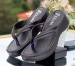 Women's Black Toe Ring Platform Sandals - Available at AfnoBazar Nepal