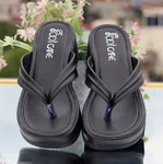 Women's Black Toe Ring Platform Sandals - Available at AfnoBazar Nepal