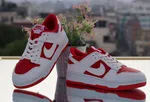 Women's Low-Top Sneakers with White Laces - Red and White - Available at AfnoBazar Nepal