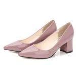 Women's Pink Patent Block Heels - Available at AfnoBazar Nepal