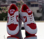 Women's Low-Top Sneakers with White Laces - Red and White - Available at AfnoBazar Nepal
