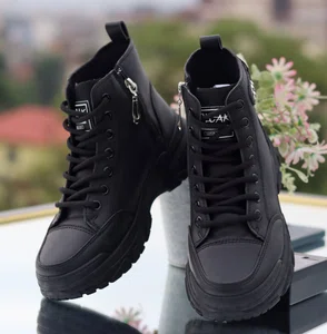 Korean Style Women's Elevated Sneakers - Black - Available at AfnoBazar Nepal