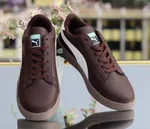Men's Mocha Leather Sneakers - Available at AfnoBazar Nepal
