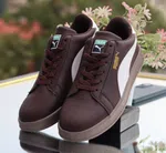 Men's Mocha Leather Sneakers - Available at AfnoBazar Nepal