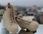 Korean Style Women's Elevated Sneakers - Khaki - Available at AfnoBazar Nepal