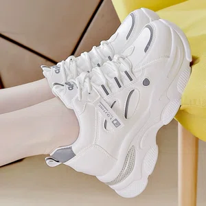Women's Korean Style PU Leather Platform Sneakers - Available at AfnoBazar Nepal