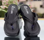 Women's Black Toe Ring Platform Sandals - Available at AfnoBazar Nepal