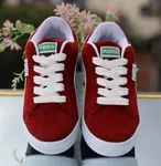 Women's Crimson and White Suede Sneakers - Available at AfnoBazar Nepal