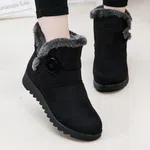 Women's Faux Fur Side Zip Ankle Snow Boots - Black - Available at AfnoBazar Nepal
