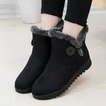 Women's Faux Fur Side Zip Ankle Snow Boots - Black - Available at AfnoBazar Nepal