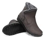 Women's Brown Faux Fur Side Zip Ankle Snow Boots - Available at AfnoBazar Nepal
