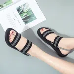 Women's Dual Strap Elastic Flat Sandals - Available at AfnoBazar Nepal