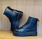 Women's Lace-Up Platform Martin Boots - Black - Available at AfnoBazar Nepal