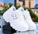 Women's Korean Style Chunky Heel Sneakers - Brown, Black and Blue - Available at AfnoBazar Nepal