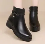 Women's Genuine Leather Zip Ankle Boots - Available at AfnoBazar Nepal