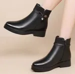 Women's Genuine Leather Zip Ankle Boots - Available at AfnoBazar Nepal