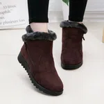 Women's Faux Fur Side Zip Snow Boots - Black and Brown - Available at AfnoBazar Nepal