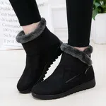 Women's Faux Fur Side Zip Snow Boots - Black and Brown - Available at AfnoBazar Nepal