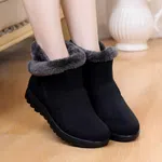 Women's Faux Fur Side Zip Snow Boots - Black and Brown - Available at AfnoBazar Nepal