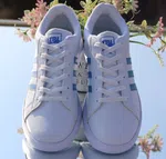 Women's Korean Style Breathable Platform Casual Sneakers - Blue and White - Available at AfnoBazar Nepal
