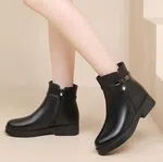 Women's Genuine Leather Zip Ankle Boots - Available at AfnoBazar Nepal