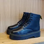 Women's Lace-Up Platform Martin Boots - Black - Available at AfnoBazar Nepal