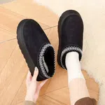 Women's Fur-Lined Indoor Slippers - Black - Available at AfnoBazar Nepal