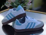 Women's Leather Low-Top Sneakers - Blue and White - Available at AfnoBazar Nepal