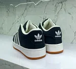 Men's Suede Three-Stripe Sneakers - Black and White - Available at AfnoBazar Nepal