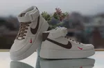 Women's Mid-Top Sneakers with Ankle Strap - Beige and Brown - Available at AfnoBazar Nepal