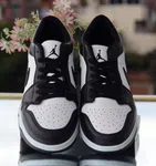 Women's Low-Top Leather Sneakers - Black and White - Available at AfnoBazar Nepal