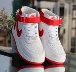Women's High-Top Sneakers with Red Strap - White and Red - Available at AfnoBazar Nepal