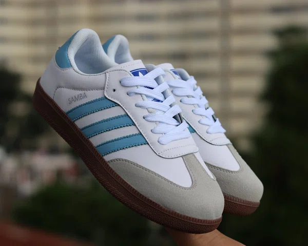 Women's Leather Retro Low-Top Sneakers - Black and Blue - Available at AfnoBazar Nepal