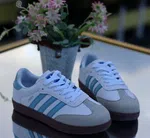 Women's Leather Retro Low-Top Sneakers - Black, Blue and Green - Available at AfnoBazar Nepal