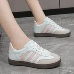 Women's Retro Low-Top Sneakers with Gum Sole - White and Pink - Available at AfnoBazar Nepal